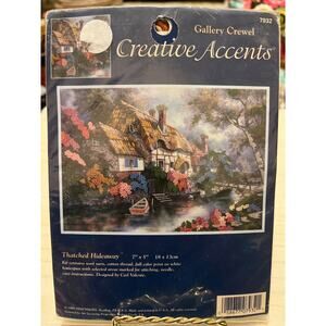 Thatched Hideaway Crewel Kit Creative Accents Cottage Rpw Boat Lake 7932